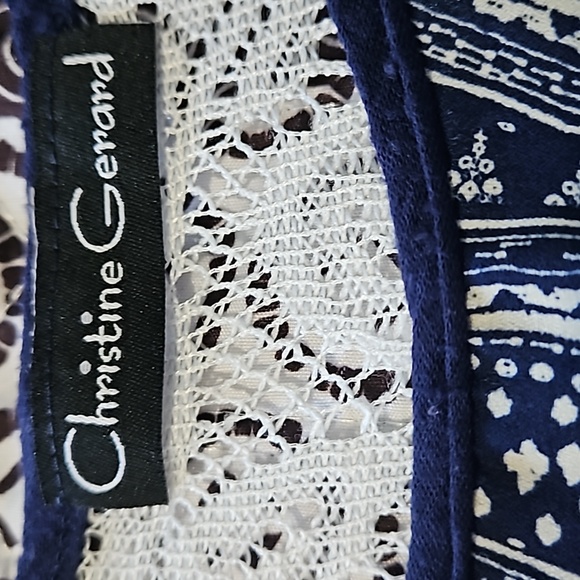 Christine Gerard Top Color navy and White Size Large - Picture 4 of 4